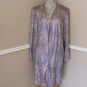 Vtg. Kimono Retro 80's Silver Metallic Long Sleeve